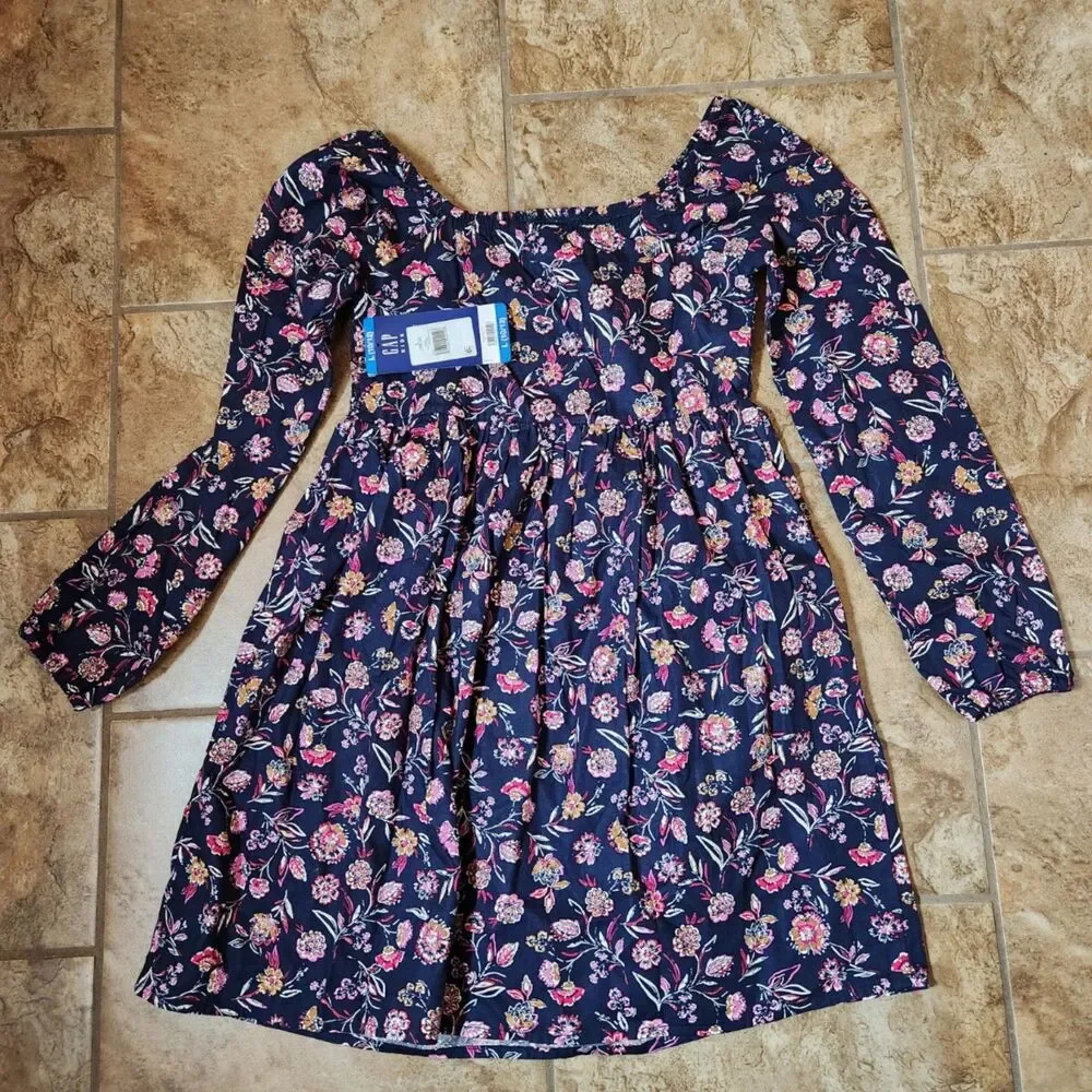 Gap Kids Girls Floral Long Sleeve Dress Size 10/12
